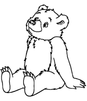 A coloring page of little bear